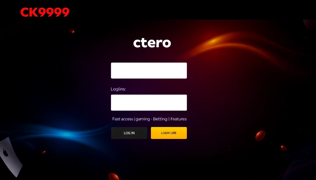 Illustration of a user performing a quick and secure ck999 login on a clean, user-friendly gaming platform dashboard to access casino and sports betting options.