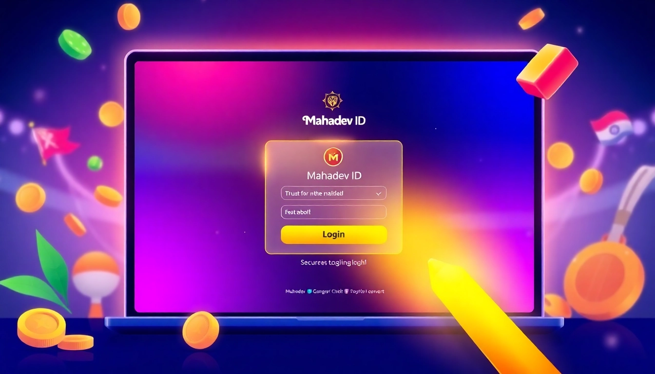 Secure Mahadev ID login interface showing real-time betting options for cricket and casino games, emphasizing safety and convenience for users.