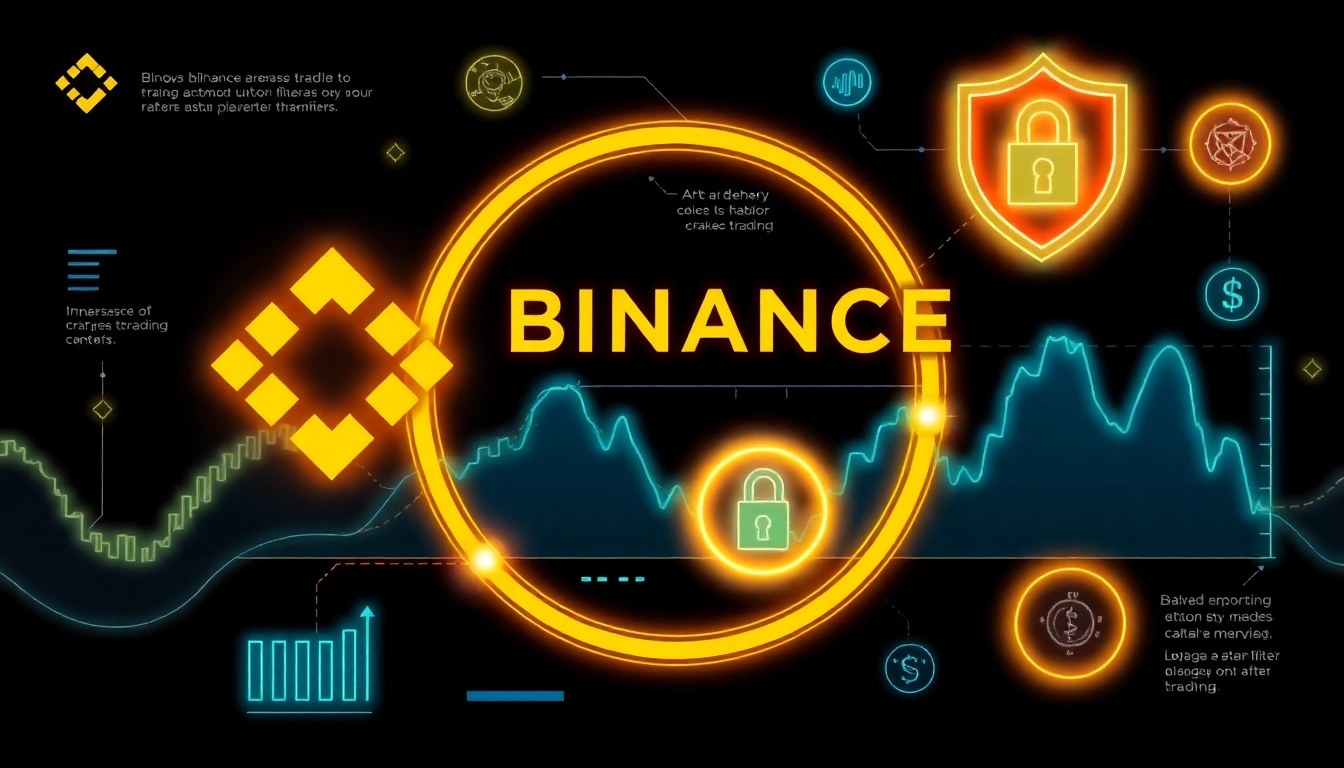 Comprehensive Binance exchange guide banner showing trading charts and security symbols for beginner traders