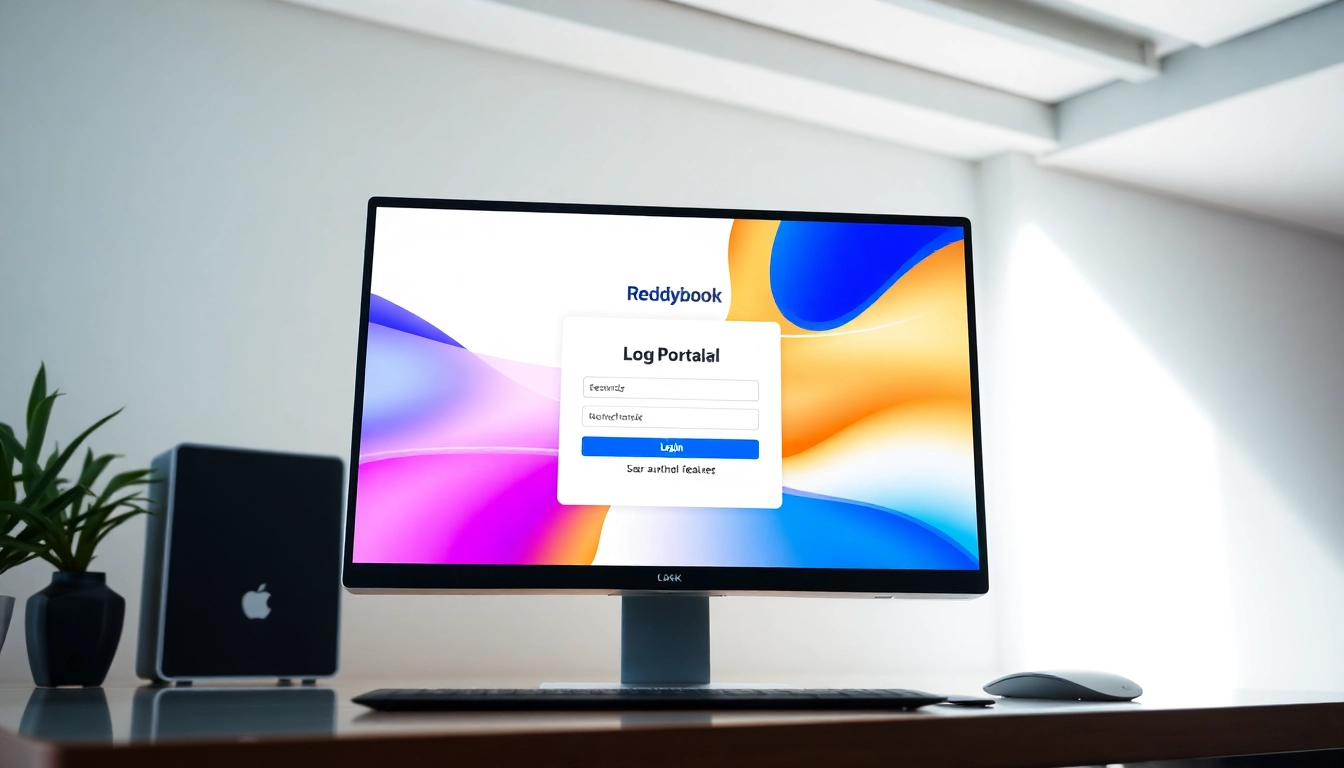 Secure Reddybook Login page displayed on a computer monitor, highlighting easy access to sports and casino betting options for users.