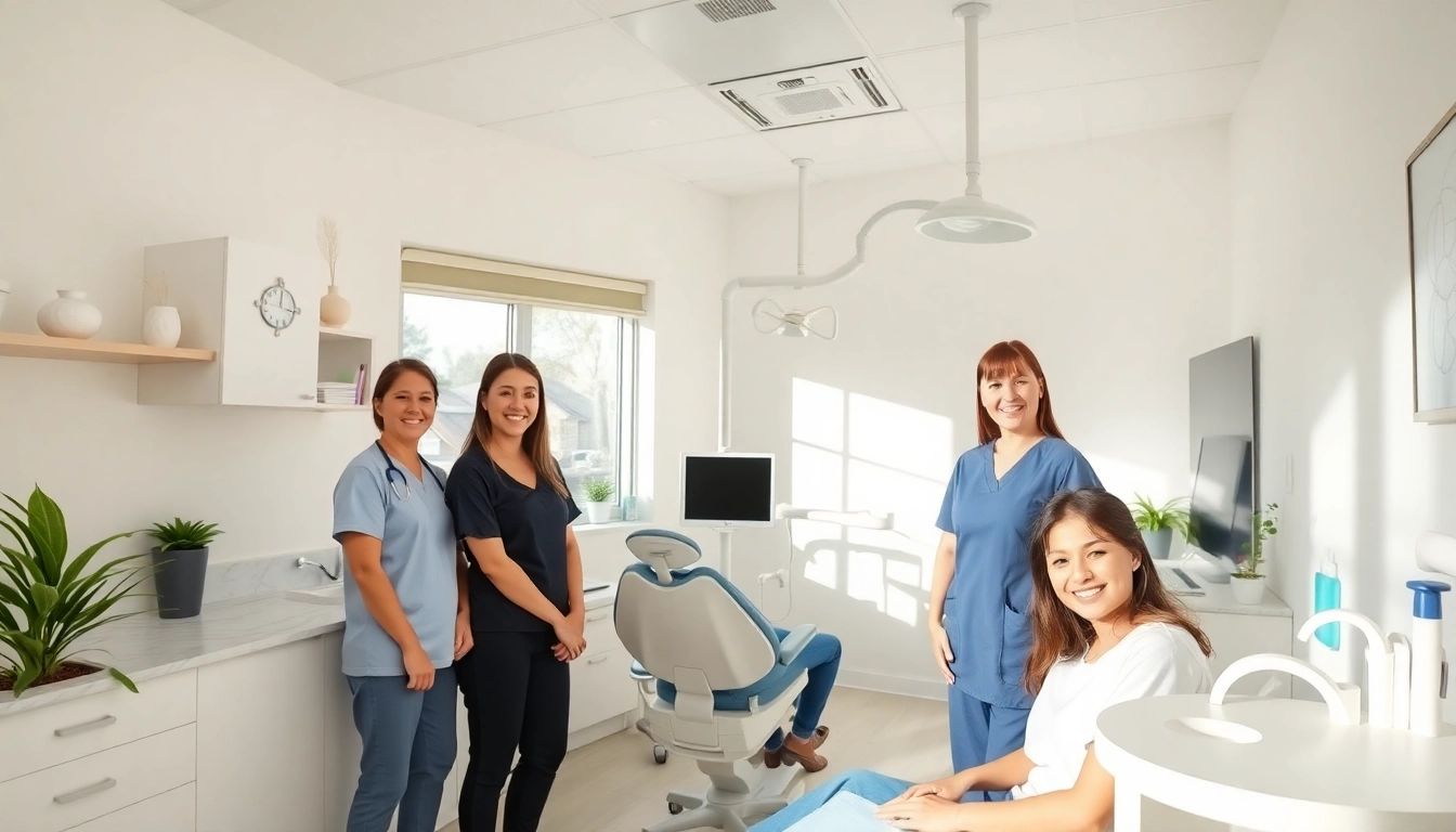 Happy patient receiving dental care at Ventura Bright Dental clinic inside a bright, modern office