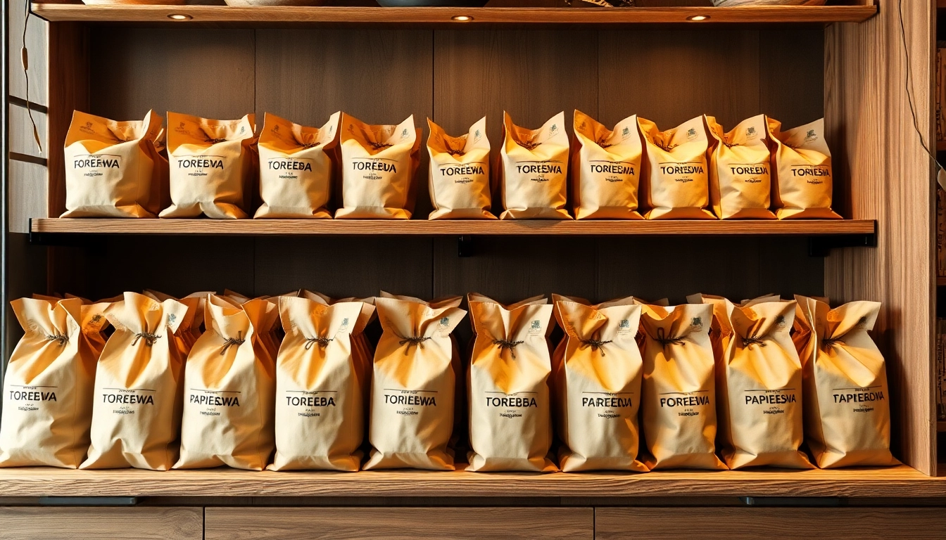 High-quality torba papierowa being used for bakery packaging in a professional setting